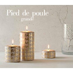 Bougie Pernici Pied de Poule Champagne Grand modèle