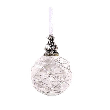 Boule transparente avec perles