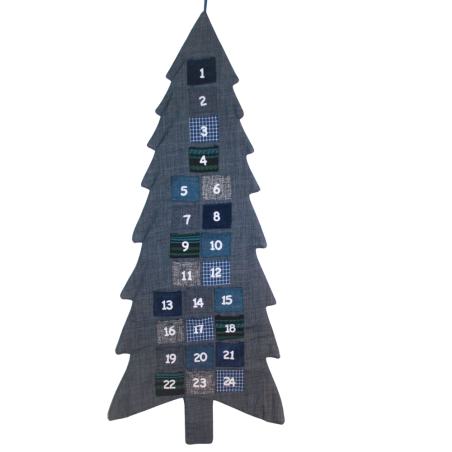 Calendrier de l’Avent en tissu - Forme sapin