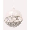Suspension boule en verre renne et sapin - Dekoratief