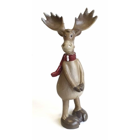 Figurine Renne de Noël timide avec écharpe - Dekoratief