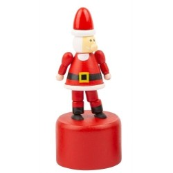 Figurine poussoir de Noël en bois