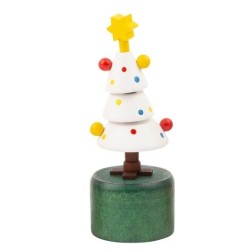 Figurine poussoir de Noël en bois