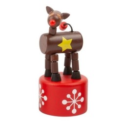 Figurine poussoir de Noël en bois