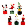 Figurine poussoir de Noël en bois