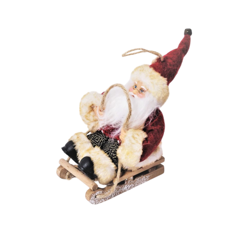 Père Noël sur luge- Décoration de noël
