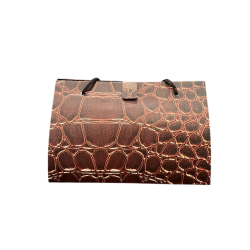 Sac cadeau origami imitation cuir crocodile – Rouille