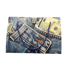 Sac cadeau origami design jean