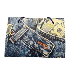 Sac cadeau origami design jean