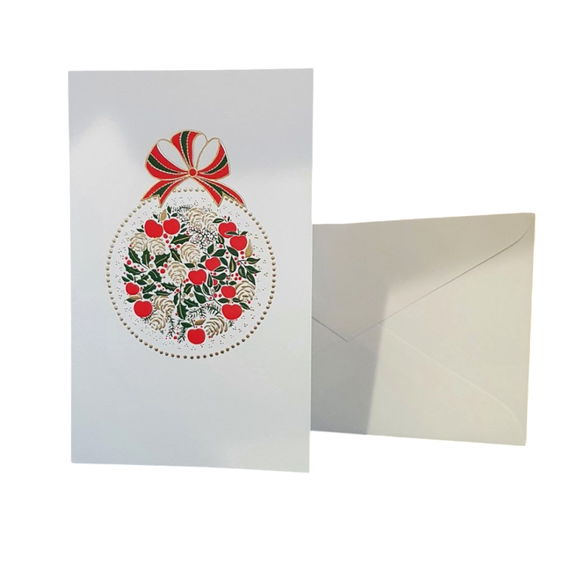 Carte double de noël "Boule de Noël" - Rossi