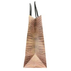 Sac Cadeau Imitation Croco avec Détails Dorés