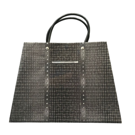 Sac Cadeau Effet Croco Noir