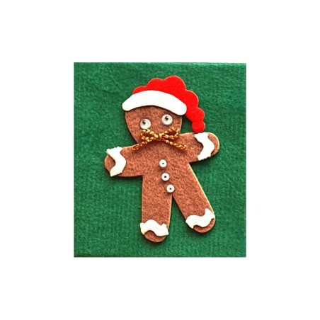 Mini carte doubles de Noël "Mannelle" sur fond vert - Papertree