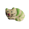 Miniature en céramique – Chat en boule à rayures vertes