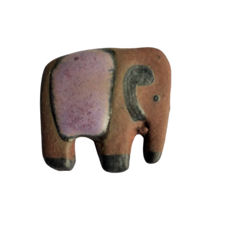 Miniature en céramique – Éléphant avec tapis violet