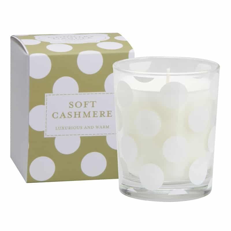 Bougie parfumée Cachemire doux – Verre à pois  The Country candle