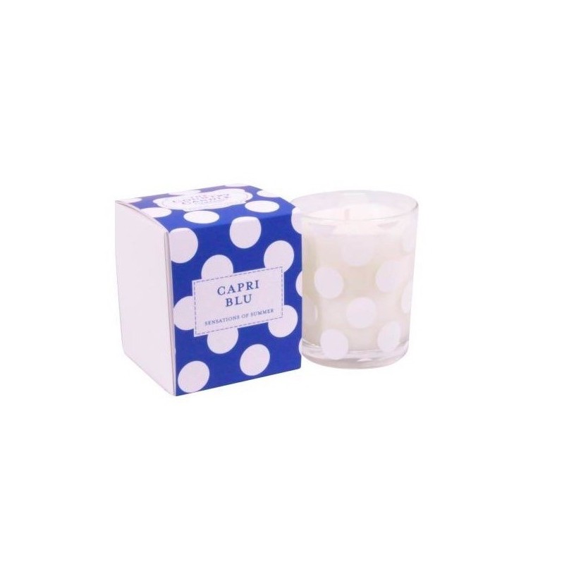 Bougie parfumée Capri Blu – Verre à pois - The Country candle