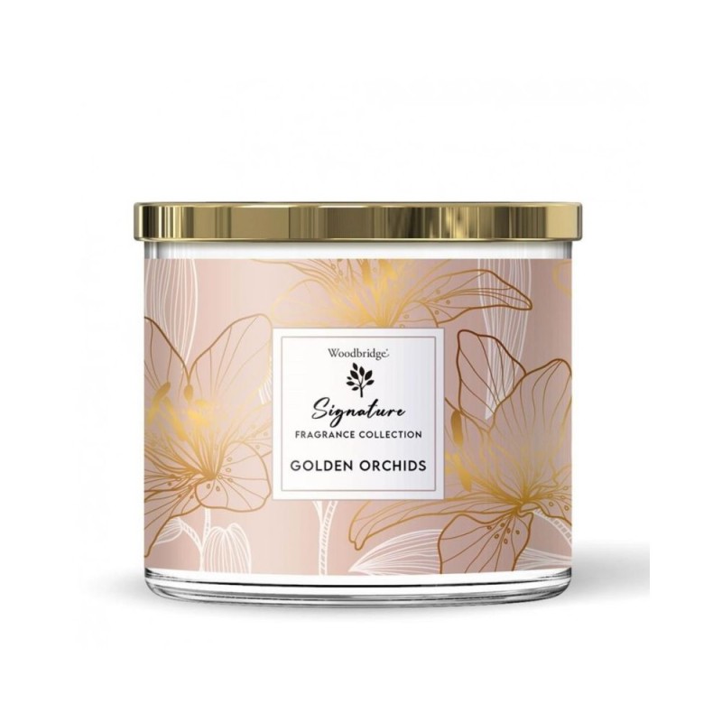 Bougie 3 mèches Golden Orchids -Woodbridge