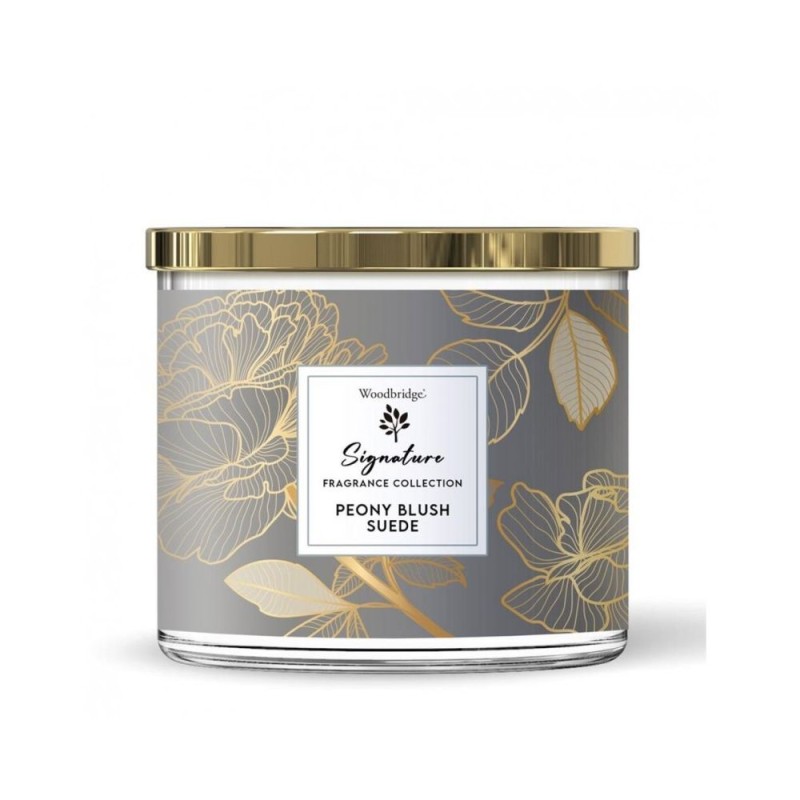 Bougie 3 mèches Peony Blush Suede - Woodbridge