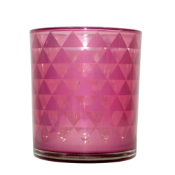 Photophore mauve au motif géométrique