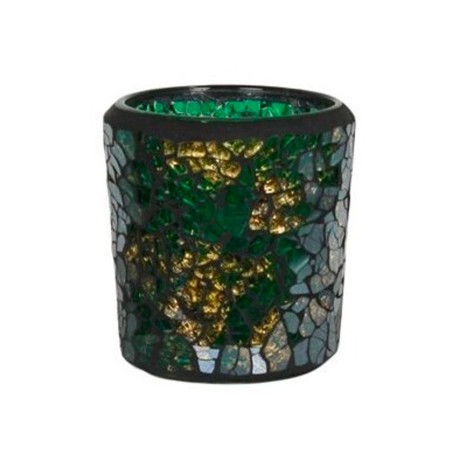 Photophore Mosaïque Vert et Or - Village Candle