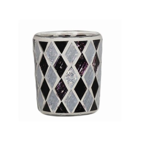 Photophore Mosaïque Losanges noirs et blancs - Village Candle