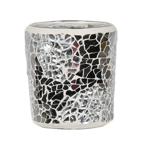 Photophore Mosaïque argent et miroir  - Village Candle