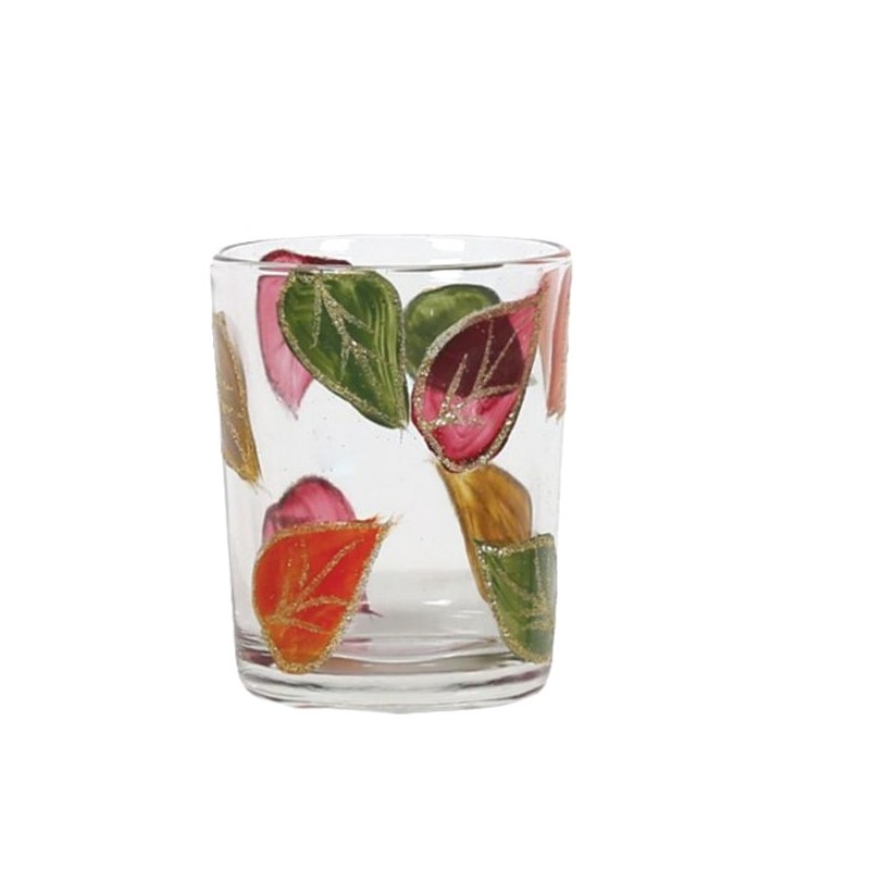 Photophore en verre Feuilles de printemps - Village Candle