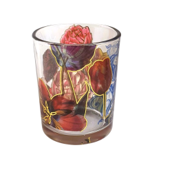 Lot de 3 photophores en verre à motifs floraux – Village Candle