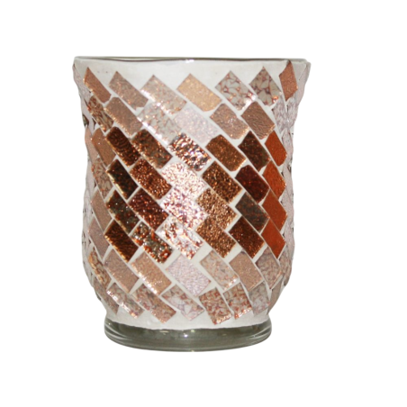 Photophore évasé mosaïque Mordorée - Village Candle