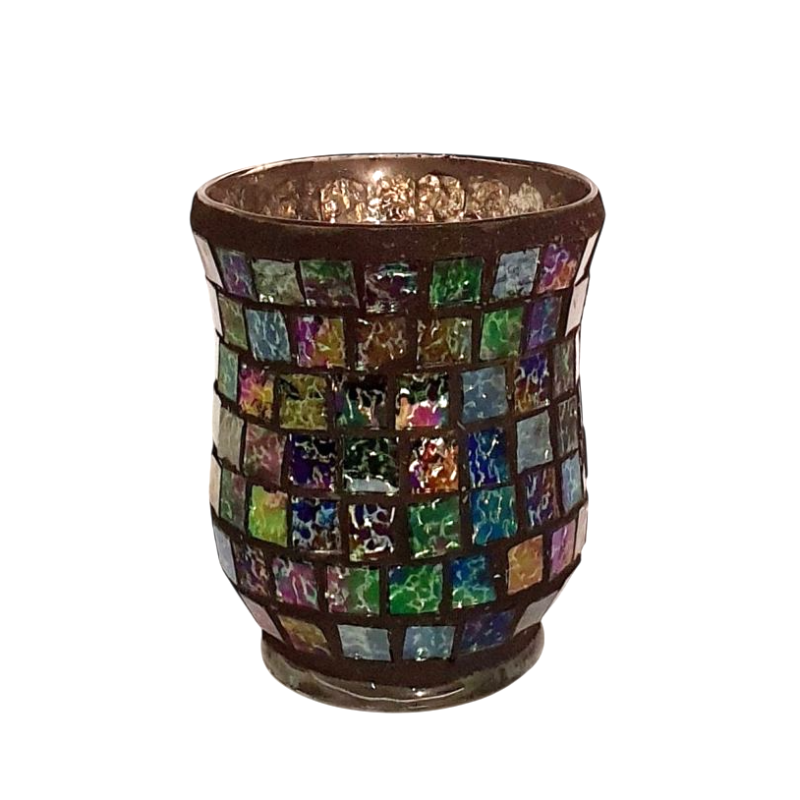 Photophore évasé Mosaïque irisée  - Village Candle