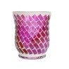 Photophore évasé Mosaïque Rouge et Violette  - Village Candle