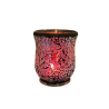 Photophore évasé Mosaïque Rouge - Village Candle