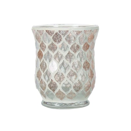 Photophore évasé mosaïque pailletée or et argent - Village Candle