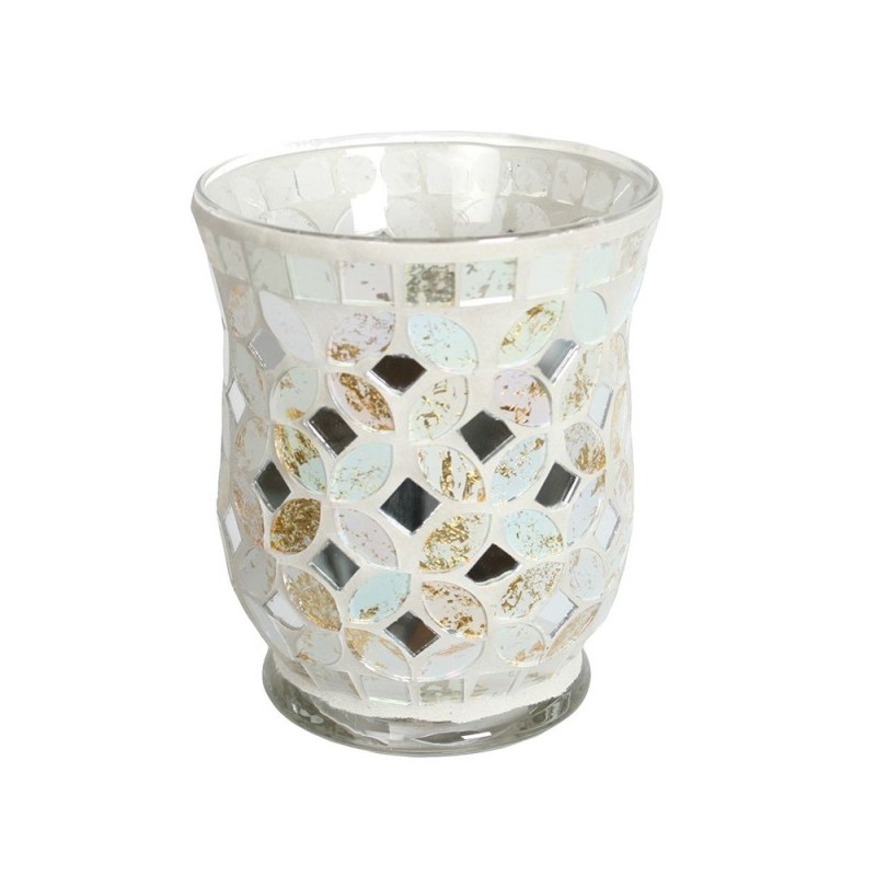 Photophore évasé Mosaïque pastel et dorée - Village Candle