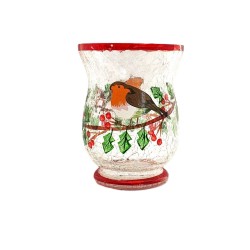 Photophore évasé en verre craquelé Robin - Village Candle