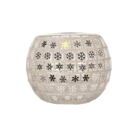 Photophore Globe mosaïque Flocons de neige – Village Candle