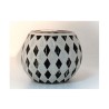 Photophore Globe Arlequin gris et noir – Village Candle