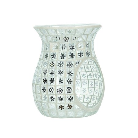 Brûle Parfum en verre Flocons de neige argentés - Village Candle