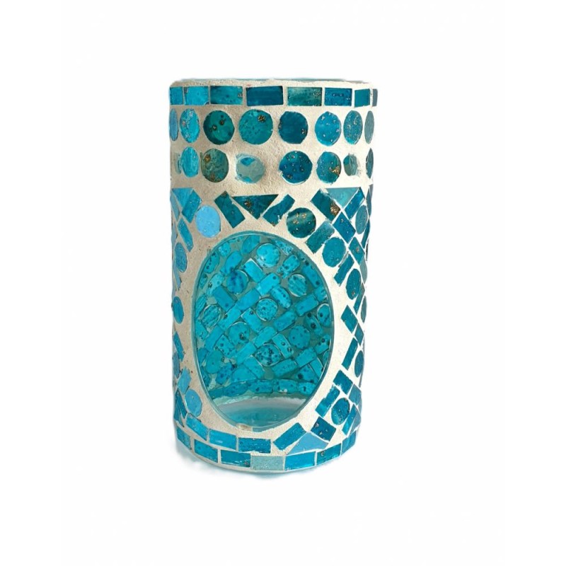 Brûle-parfum pilier Mosaïque la croix bleue - Village Candle