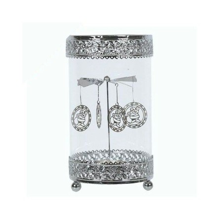 Carrousel Père Noël Argent - Village Candle