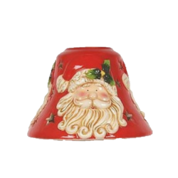 Abat-jour rouge pour bougie Père Noël - Village Candle