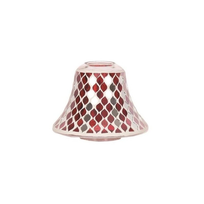Abat-jour pour bougie Mosaïque rouge et miroir - Village Candle