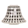 Abat-jour pour bougie Mosaïque Arlequin noir et blanc - Village Candle