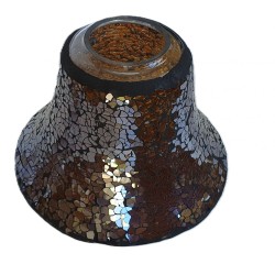 Abat-jour pour bougie Mosaïque effet craquelé Chocolat - Village Candle