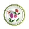 Assiette en verre Support bougie Fleurs et papillon - Village Candle