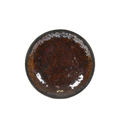Assiette Support bougie Mosaïque Chocolat - Village Candle
