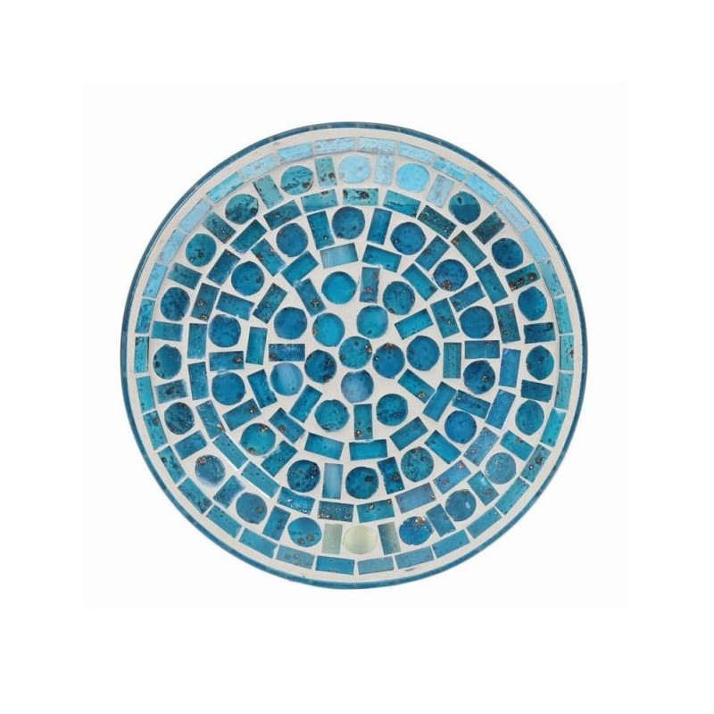 Assiette Support bougie Mosaïque Blue Cross - Village Candle