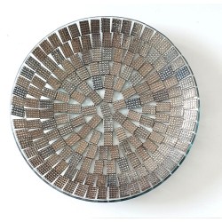 Assiette Support bougie Mosaïque Argentée - Village Candle