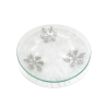 Assiette en verre effet glacé – Support pour bougie Flocons de neige- Village Candle